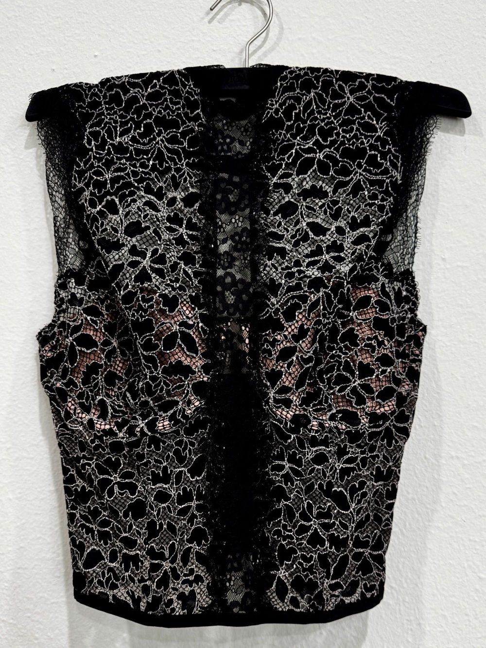 Victoria's Secret Black Lace High Neck Bustier-36D